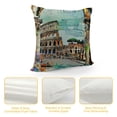 thumbnail image 4 of Orinice  Watercolor Throw Pillow Cushion Cover, Historical Rome Architecture Italy Scene from Tourist Monument European Artwork, Decorative Square Accent Pillow Case,  White, 4 of 5