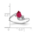 thumbnail image 2 of Solid 14k White Gold 6x4mm Pear Ruby Diamond Engagement Ring Size 6.5 (.03 cttw.), 2 of 3
