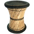 thumbnail image 1 of Natural Geo Moray Accent Stool - Handwoven Green, 1 of 4