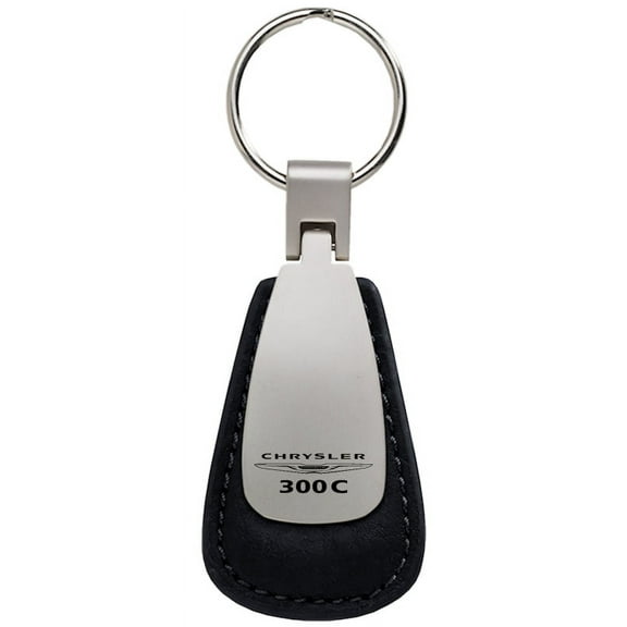 Chrysler 300C Leather Teardrop Key Chain (Black)