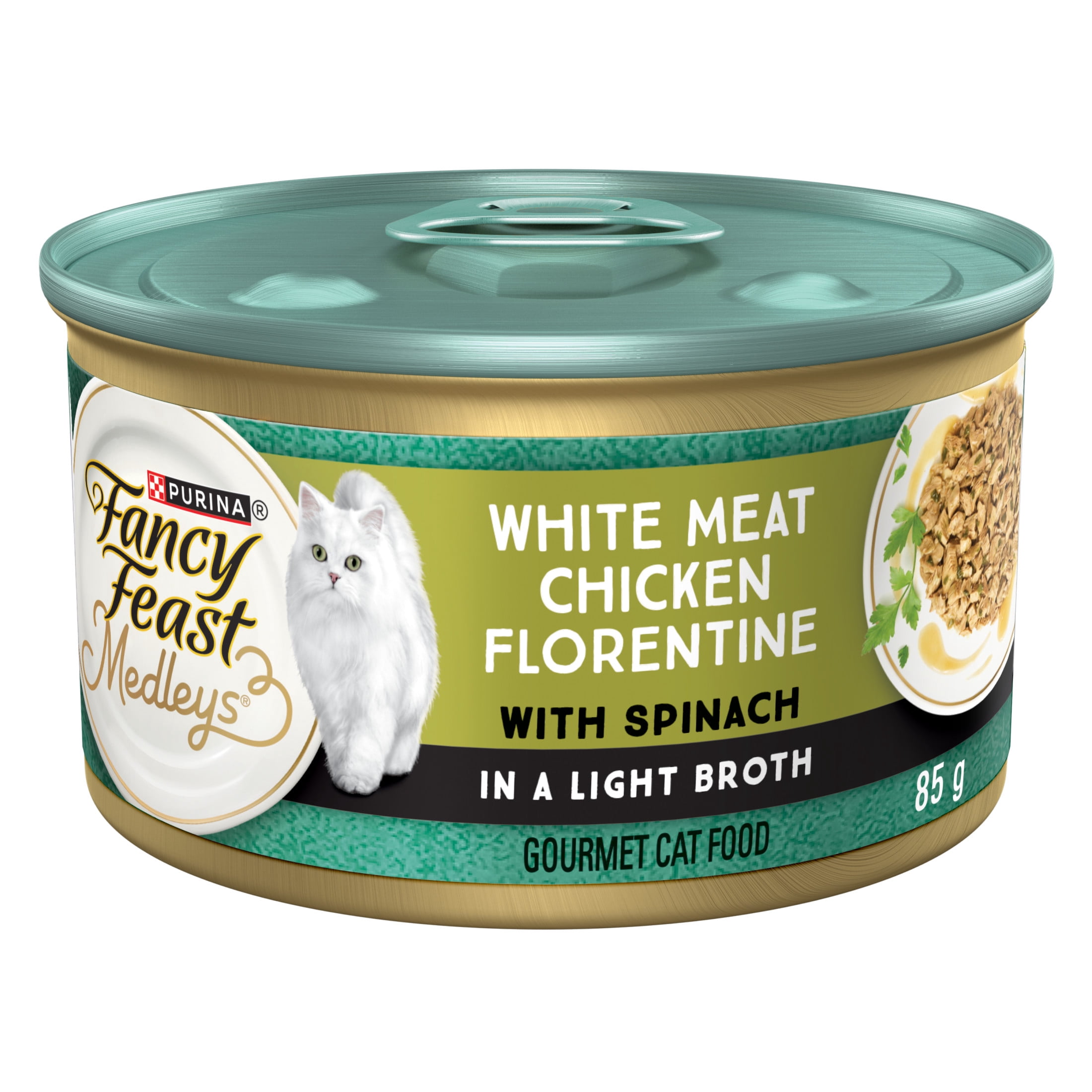 Fancy Feast Medleys Blanc de Poulet à la Florentine, Nourriture Humide pour Chats 85 g