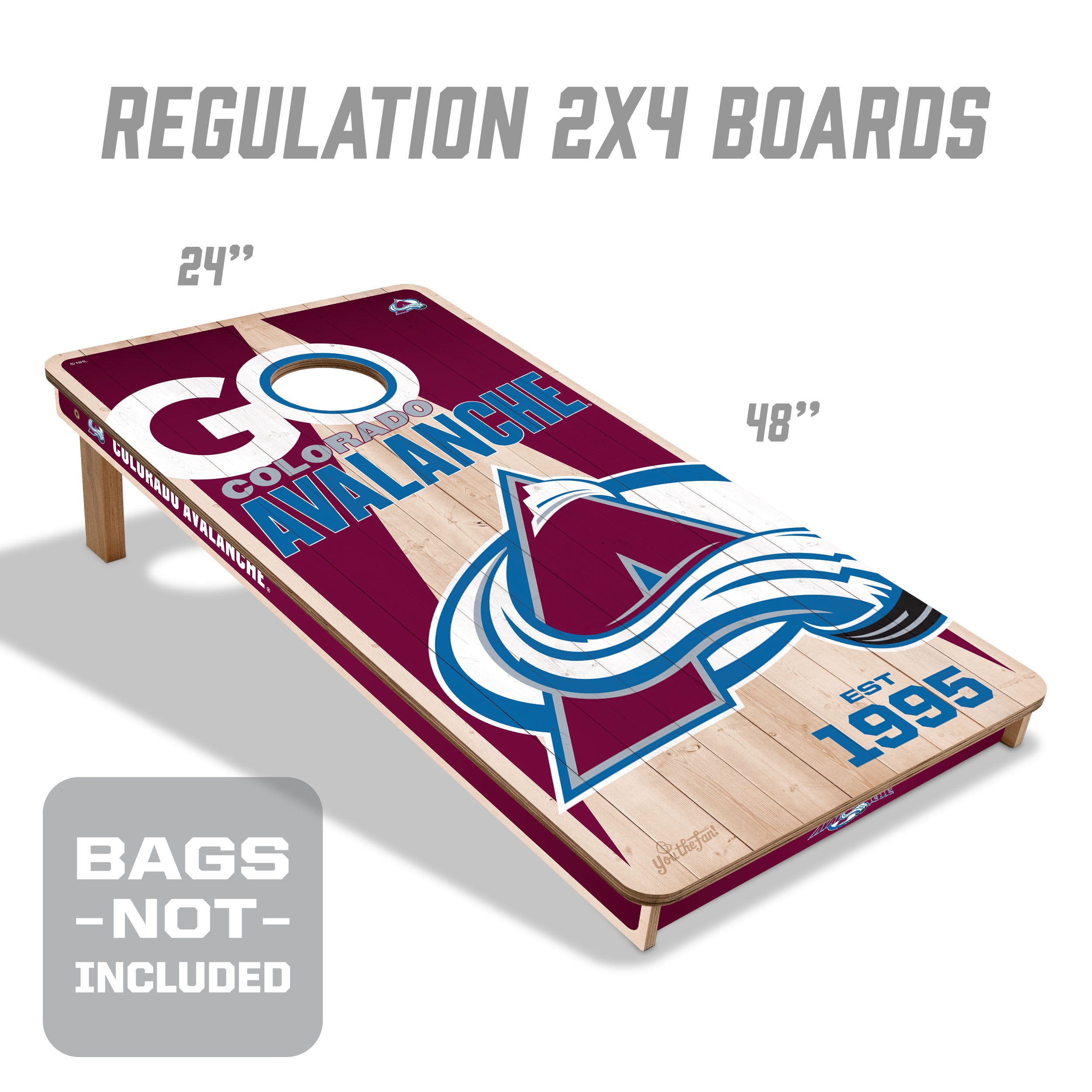 YouTheFan NHLColorado Avalanche 2' x 4' Cornhole Game No Bags