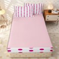 thumbnail image 3 of Erosebridal Bold Hot Pink Dot Grid Zipper Twin Comforter Sets with Fitted Sheet and 2 Pillowcases,Vibrant Magenta Circle Secondary Tile Zipper Bedding Set,Fuchsia White,4-Piece,Pink Reversible, 3 of 5