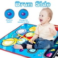 thumbnail image 4 of 2 in 1 Musical Mat Toys Piano Keyboard & Drum Set with 2 Drum Sticks Baby Music Toy 12-18 Months Christmas Birthday Gifts, 4 of 7