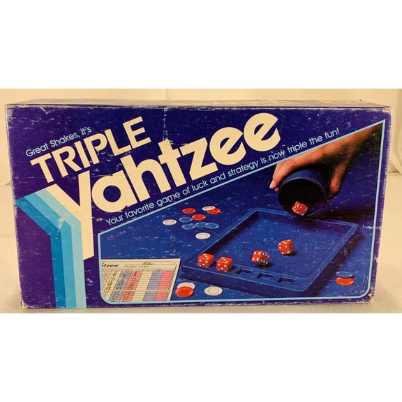 Open Box Triple Yahtzee Game - 1982 - Milton Bradley