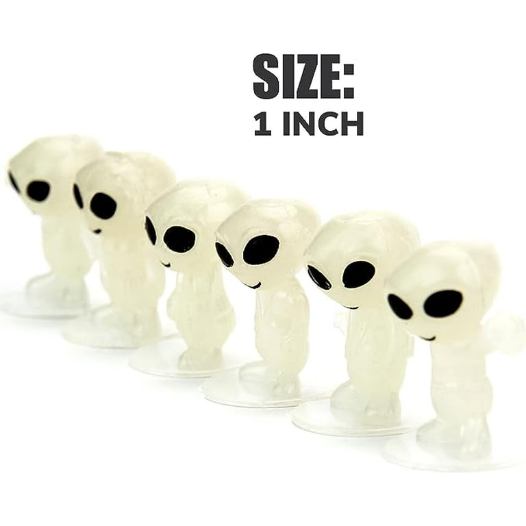 Glow in The Dark Alien Figurines for Kids - 25 Pcs Small Halloween Party Favors Fillers - Goodie Bag - Classroom Prizes Pinata Stuffers - Halloween