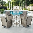 thumbnail image 2 of PARKWELL Outdoor Swivel Glider Chair Set of 4, Patio High Back Swivel Rocker Lounge Arm Chair for Balcony Yard,Gray Wicker Deep Seat Furniture with Gray Cushion, 2 of 9