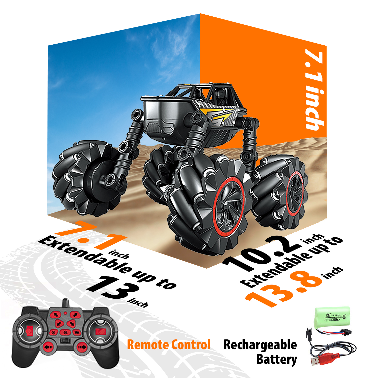 2.4GHz RC Stunt Car for Kids - 360 Flips & Drifts, Double-Sided Tumbling Remote Control Toy (Boys/Girls Age 8+)