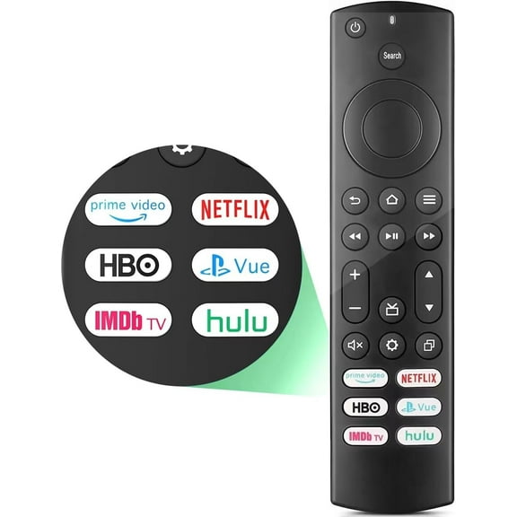 Gleam Adorn Replacement for Insignia/Toshiba/Pioneer TV Remote, Universal Compatible for AMZ Fire Smart TV Remote (Not for Stick and Cube) with 6 Hot Keys