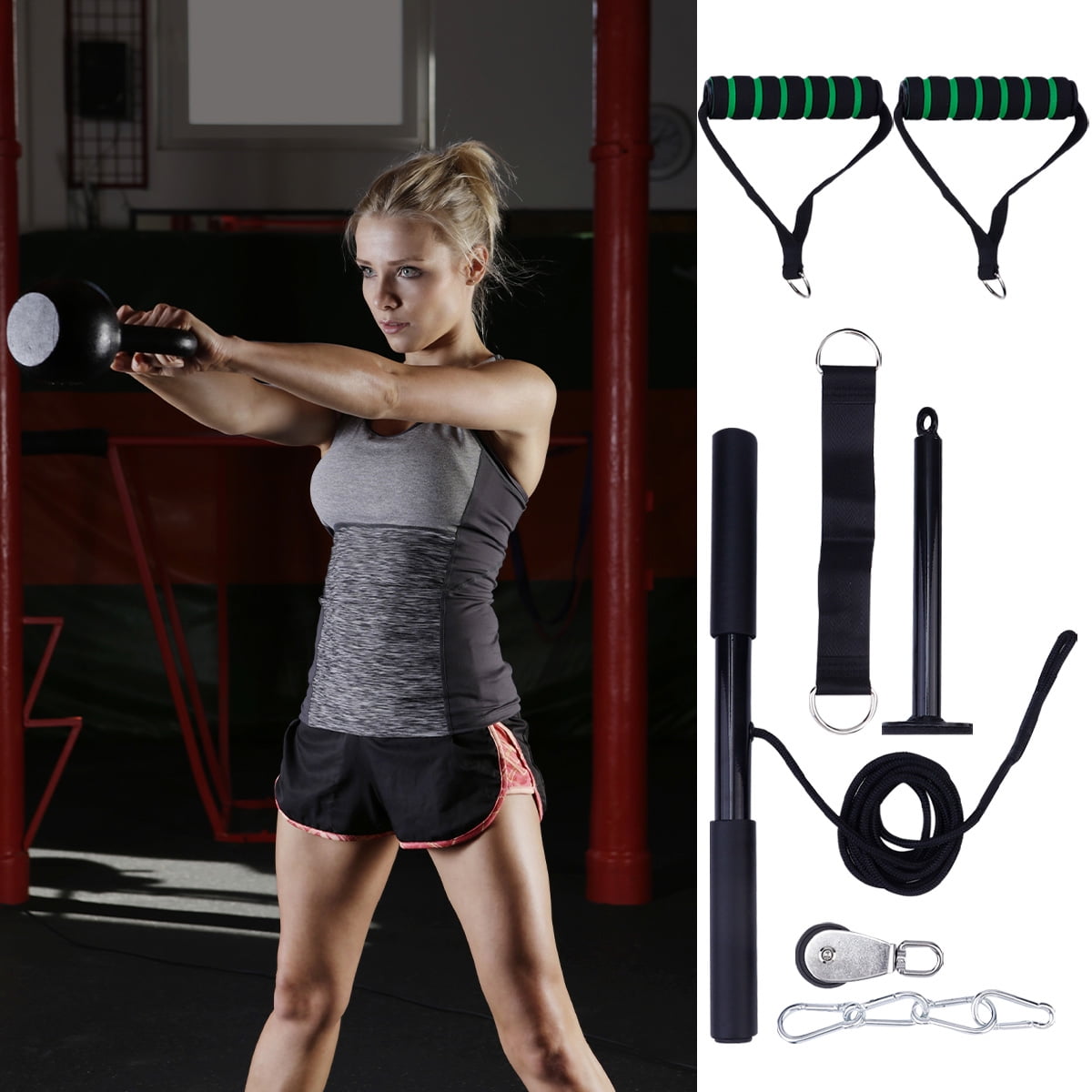 COMPUKAS Fitness Equipment Set - Portable Weight Combination Accessories for Gym Exercises and Home Workouts