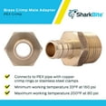 thumbnail image 5 of SharkBite 1/2 Inch Crimp MNPT Male Adapter, Pack of 10, Brass Plumbing Fitting, PEX Pipe, Copper, UC120LFA10, 5 of 7