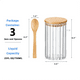 thumbnail image 3 of Frascos de vidrio herméticos de 25 oz con tapas de cucharas de bambú Recipiente para avena durante la noche Tarro decorativo para almacenar alimentos en la barra de café, 3 of 8
