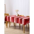 thumbnail image 3 of Red Striped Rectangle Tablecloth, Modern Gradient Geometric Ripple Stripes Waterproof & StainResistant Tablecloth, Washable Oil-proof Table Cover for Dining/Party/Wedding/Camping/Buffet 60x120 In, 3 of 9
