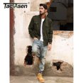 thumbnail image 3 of TACVASEN Men's Work Cargo Jacket Multiple-pockets Stand Collar Zip Up Windproof Bomber Jacket Autumn Outdoor Biker Coat, 3 of 5