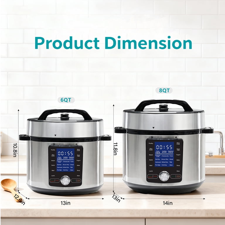 edx 6 Quart, Electric Pressure Cooker, 12 Preset Functions