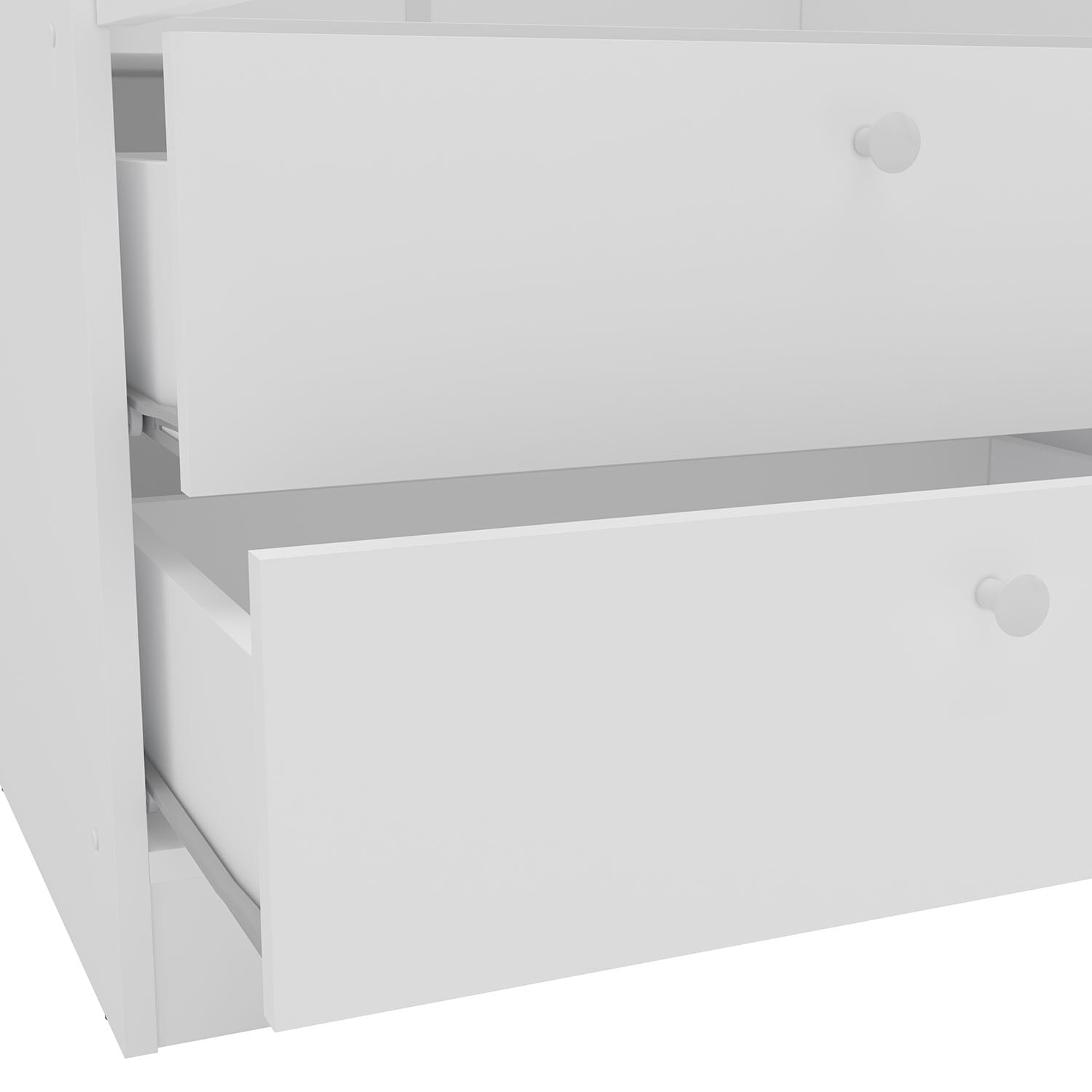 Polifurniture Denmark 71 in. 4 Door Modern Adult Armoire with 2 Drawers, Shelves and Hanging Rod, White Wood