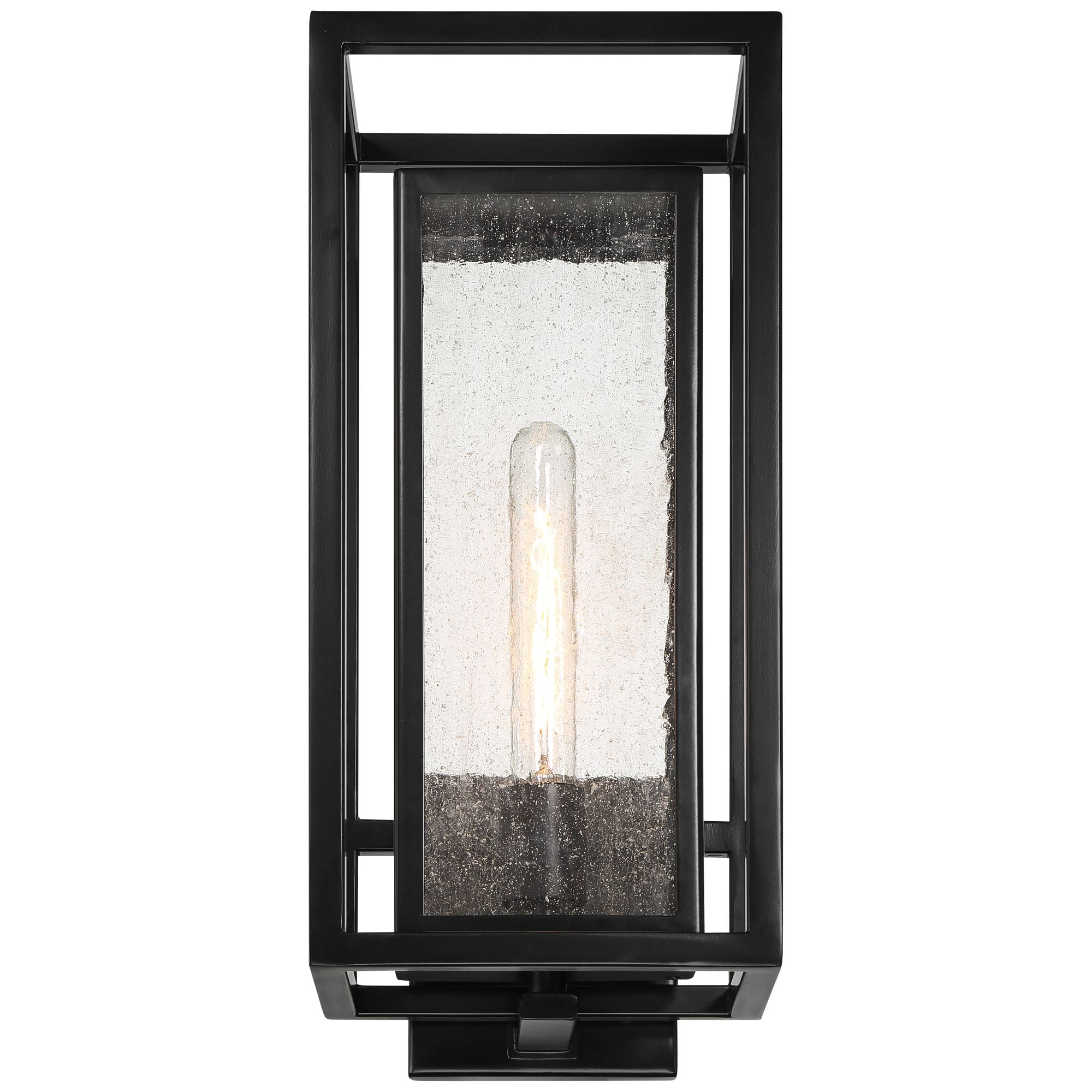 Possini Euro Design Amir 18" High Modern Outdoor Wall Light Fixture Mount Porch House Weatherproof Black Clear Glass Shade
