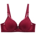 thumbnail image 2 of Gymayou Women Plus Size Thin Cup Underwire Bra Sexy Floral Lace Full Coverage Underarm Smoothing Lingerie Adjustable Straps Wine 42, 2 of 9