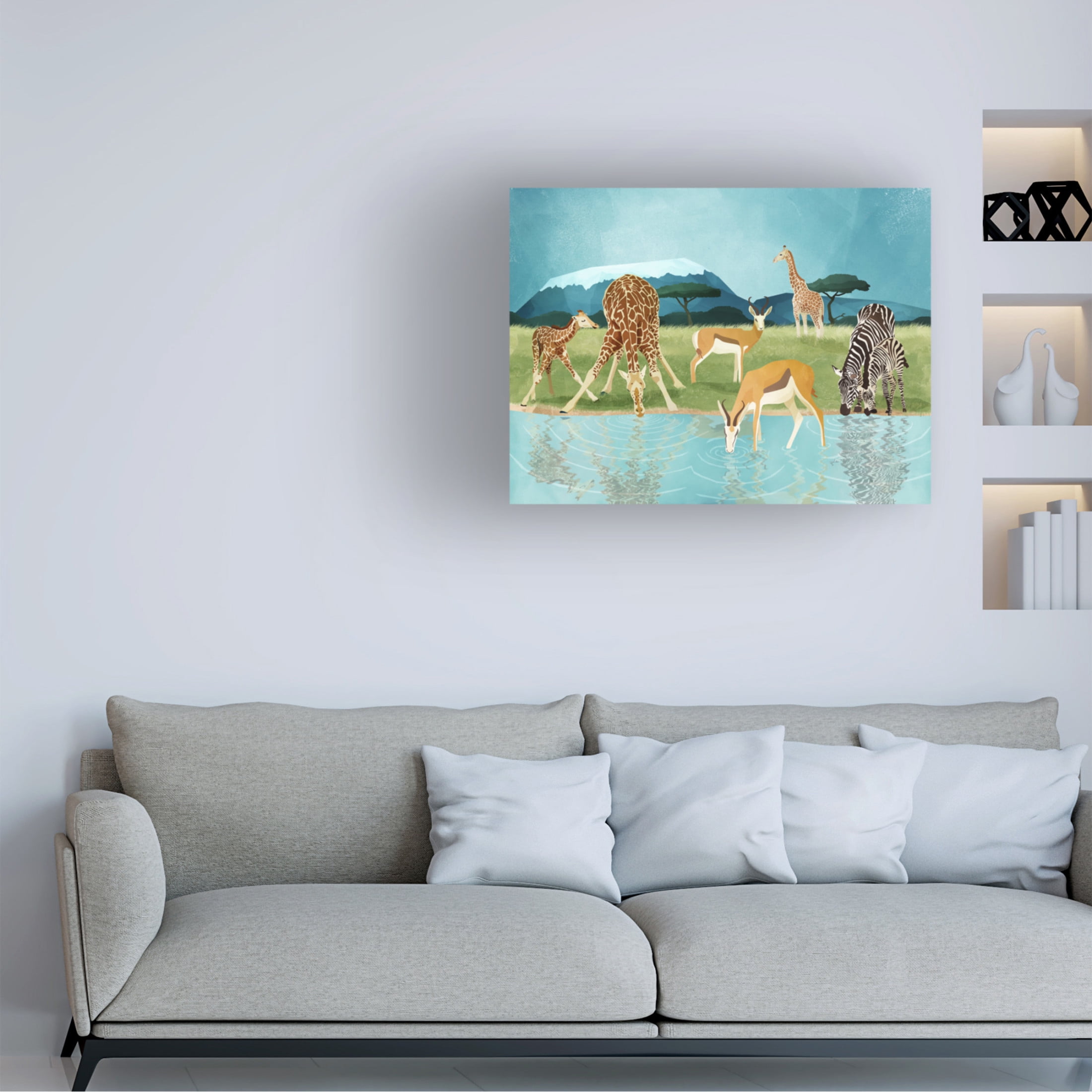 Trademark Fine Art Goed Blauw Savannah Canvas Wall Art