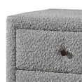 thumbnail image 3 of Benjara Lyno 20" Bedroom Nightstand with 2-Drawers in Gray Boucle Fabric, 3 of 6