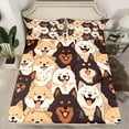 thumbnail image 2 of jejeloiu Cute Cartoon Dogs Full Size Sheets,Kawaii Animal Bed Sheets,Beige Orange Black Sheet Sets Forgirls Boys,Breathable Home Decor,4pcs, 2 of 7