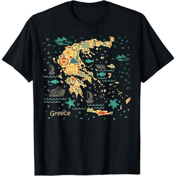 Travel Europe Greece Athens Santorini Crete Greek Vacation T-Shirt