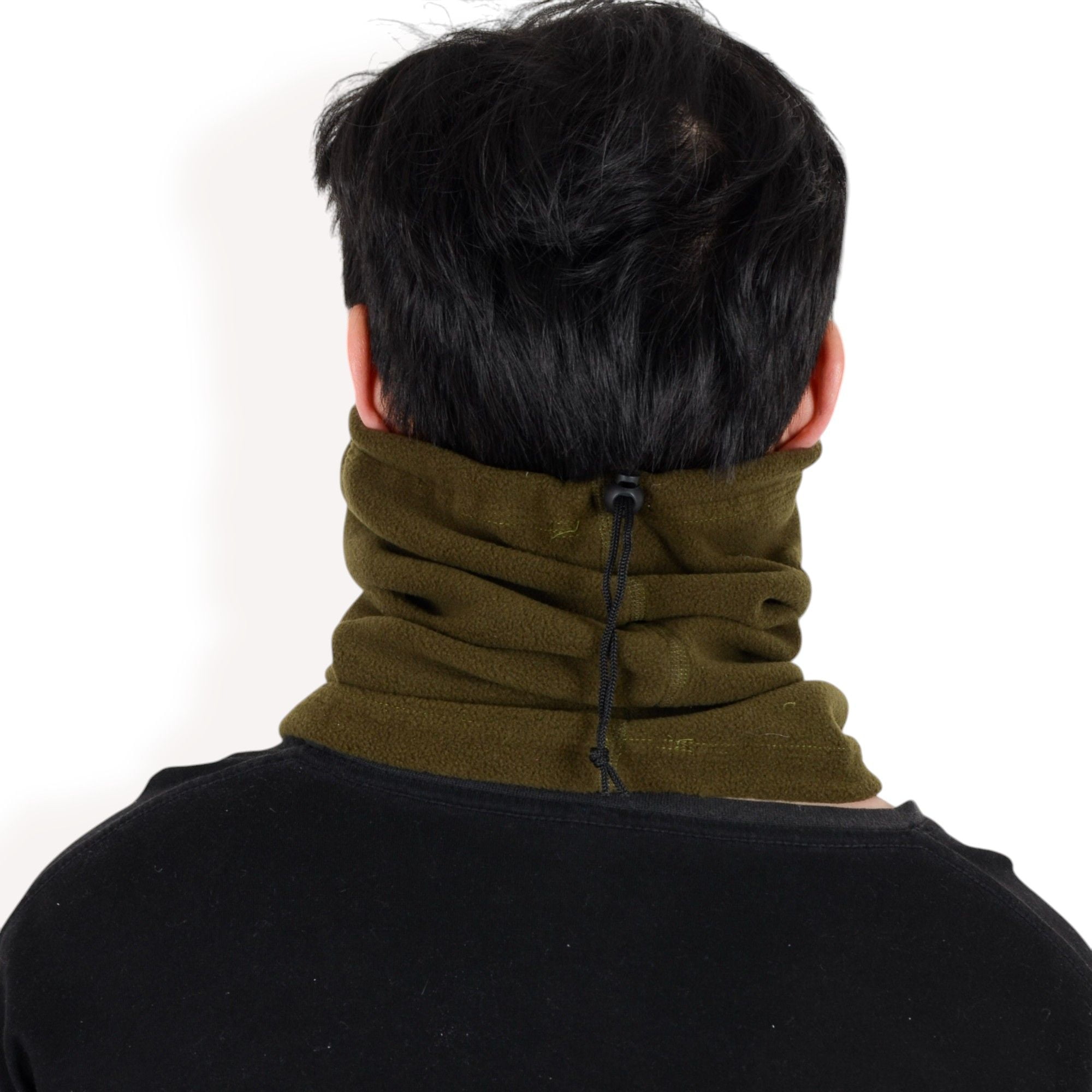 Men's Winter Neck Warmer Fleece Gaiter Neck Cover Balaclava Outdoor Windproof Face Cover Mask- Army Green