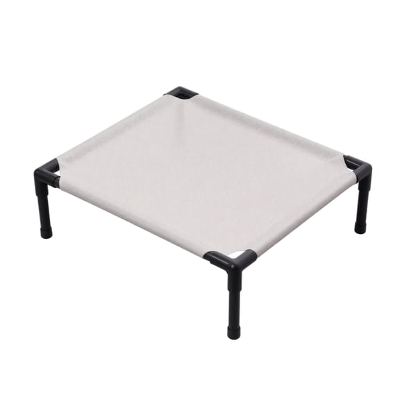Elevated Pet Bed, 15.75x13.78x5.1in Small Dog Cat Raised Cooling Cot Solid Color Minimalist Style for Summer Moisture Proof Floor Resting Light Gray