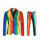 thumbnail image 3 of Traje navideño para hombre de 2 piezas, corte entallado, estampado de muñeco de nieve navideño, para fiesta, disfraz de un solo botón, ropa informal de moda para hombre, 3 of 5