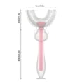 thumbnail image 4 of Toystoory Cepillo de de silicona en forma de U Boca entera Niños de doble cara Diente entero Mordedores de 360 ​​​​grados con suministros Suministros de limpieza para el hogar rosado S Toystoory HA009125-06, 4 of 6