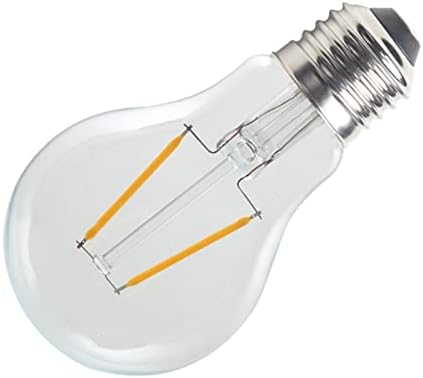 A19 Edison Led Bulb,2W LED Filament Light Bulbs 20W Incandescent Equivalent Warm White 2700K, Non-Dimmable, Classic Clear Glass for Home Wall Sconce Chandelier, 8 Pack