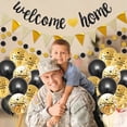 thumbnail image 4 of SPECOOL Welcome Home Decorations, Glitter Black Gold Welcome Home Banners, Black Gold Welcome Home Balloons, Pennant Flag Bunting for Home Family Baby Showers Decorations, 4 of 9