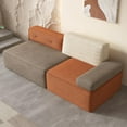 thumbnail image 5 of NessCarsti 79.9" Modern Modular Sectional Sofa, Mixed Gray Beige Rust Fabric, Living Room Couch with Adjustable Design, 5 of 6