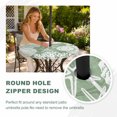 thumbnail image 4 of Round Outdoor Tablecloth with Umbrella Hole and Zipper, Sage Green Coastal Tablecloth with Elastic Waterproof, Conch Nautical Summer Starfish Shell Coral Patio Table Covers for 55" - 60" Pool Tables, 4 of 9
