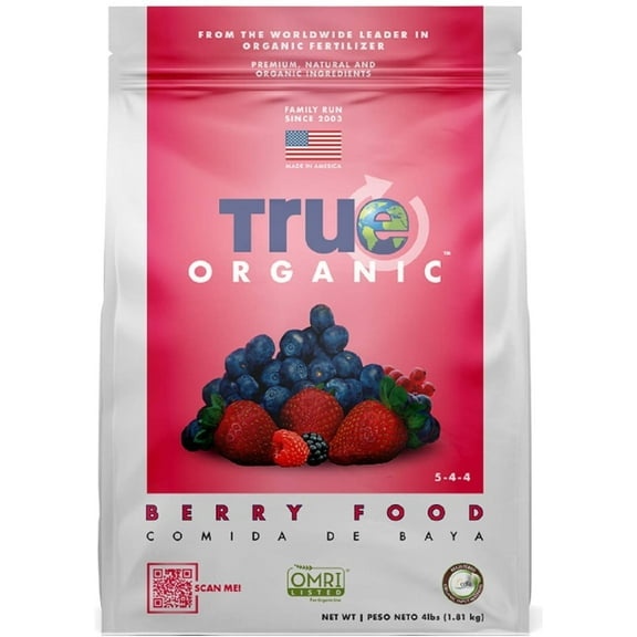 True Organic Berry and Fruit Plant Food, CDFA, OMRI for Organic Gardening, 4lbs