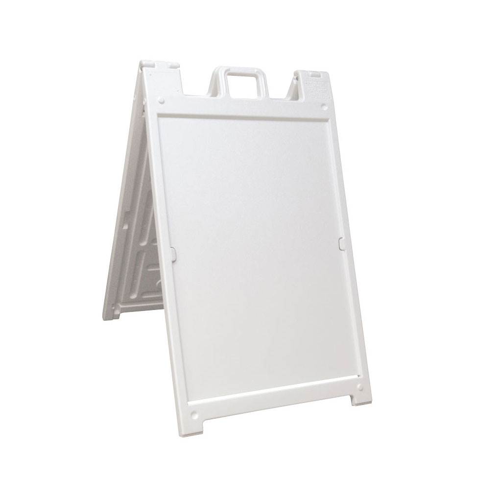 Plasticade Deluxe Signicade Portable Folding Sided Sign, White (4 Pack) 
