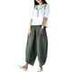 thumbnail image 3 of Mujeres de la vendimia de empalme étnico pantalones harén cintura elástica pantalones de pierna anch Abanopi Verde/M, 3 of 7