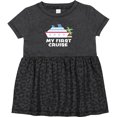 thumbnail image 3 of Inktastic My First Cruise with Cruise Ship and Palm Trees Girls Baby Dress, 3 of 5