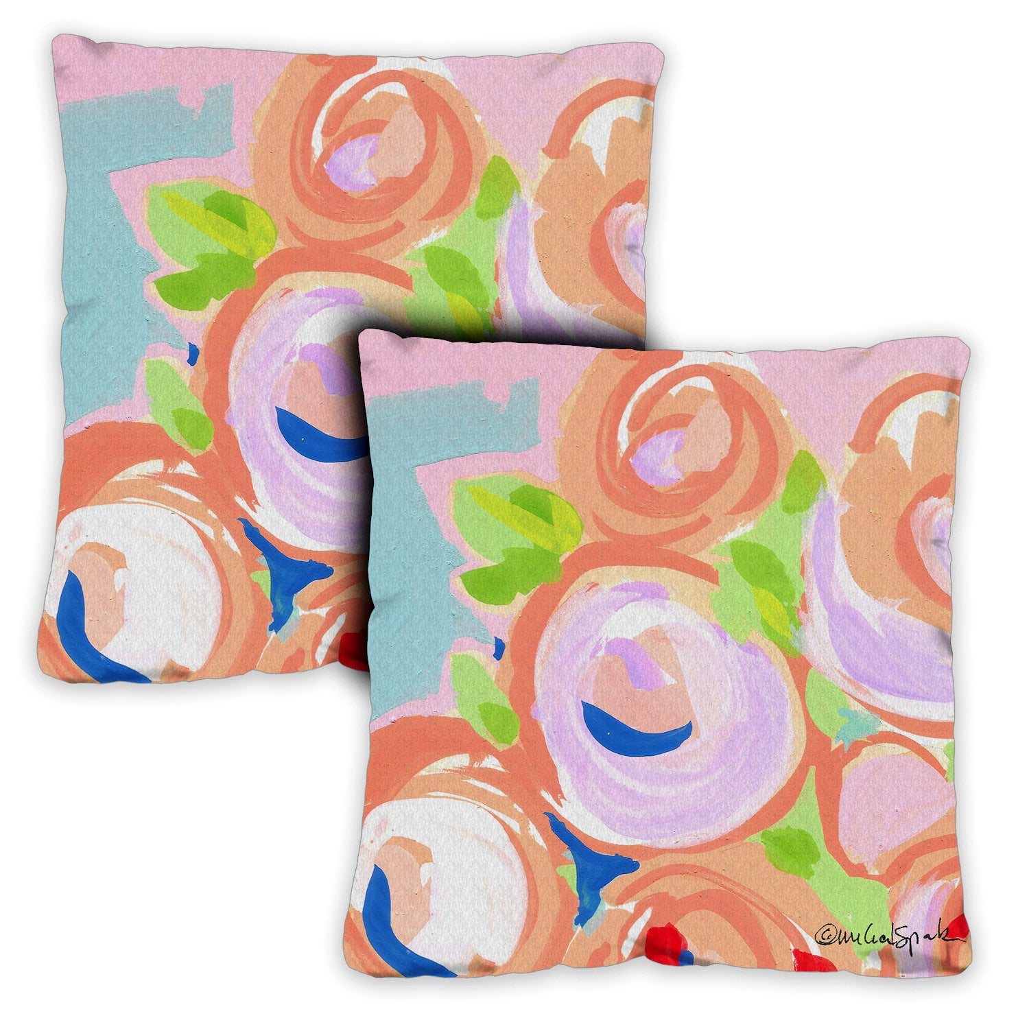 Toland Home Garden Set of 2 Blooms Spring Pillow Covers 18x18 Inch