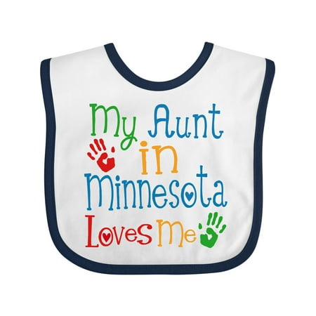 

Inktastic My Aunt in Minnesota Loves Me Gift Baby Boy or Baby Girl Bib