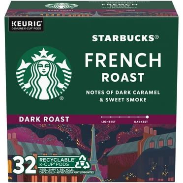 Starbucks K-Cup Coffee Pods, Dark Roast Hot or Iced Coffee, French Roast, 32 Keurig Pods