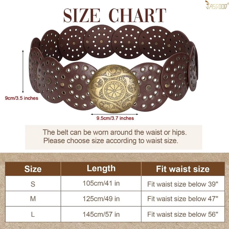 JASGOOD Women's Western Disc Belt, Brown photo 6