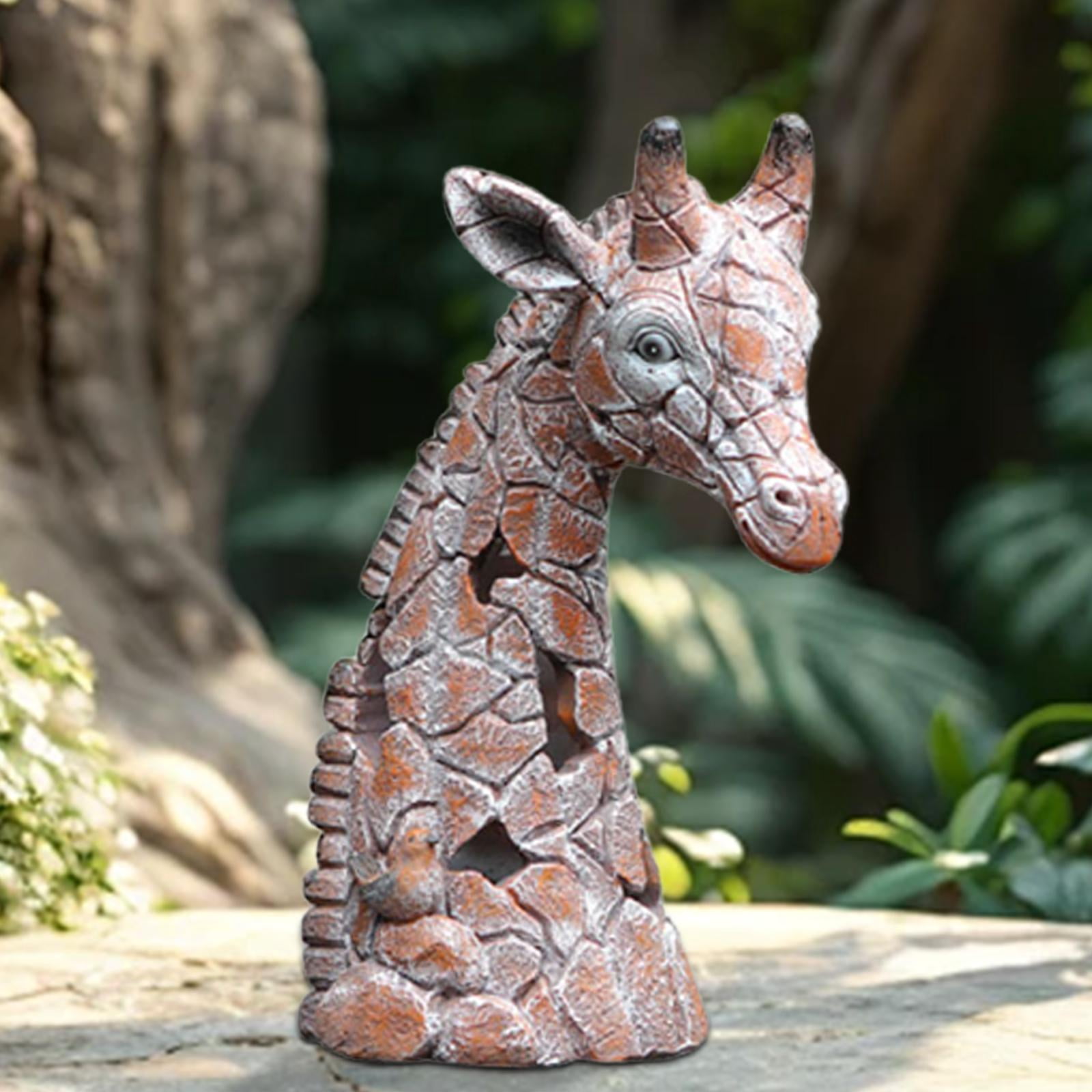 MAGIDEAL Garden Giraffe Statue with Solar Lantern Art Decor for Yard Backyard Outdoor Giraffe Long Neck