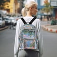 thumbnail image 7 of FORMRS Mini Backpack Purse for Women Travel Daypack Casual Shoulder Bag, Blue Floral Window, 7 of 7