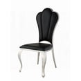 thumbnail image 4 of Black Tufted Side Dining Chairs - 2-Pack with Stainless-Steel Frame, 4 of 6