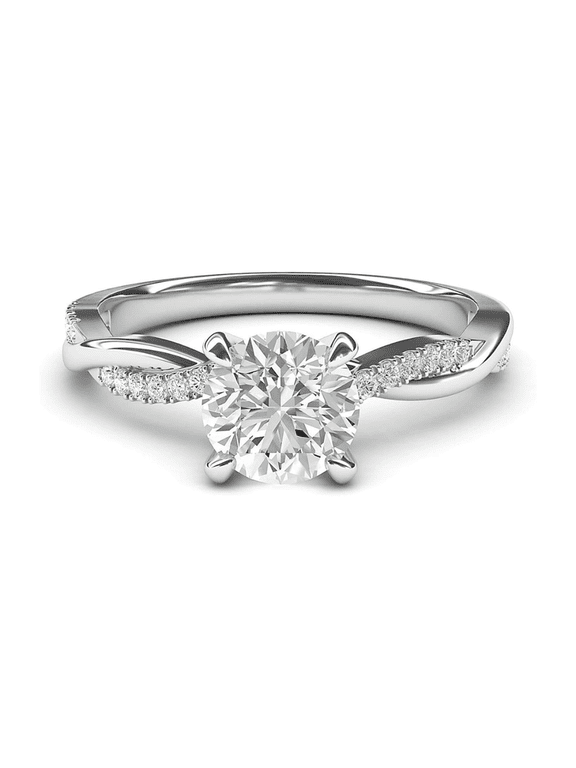 Round Cut White Diamond Solitaire Ring in 925 Sterling Silver - Proposal Engagement Ring For Her - Birthday Gift