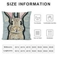 thumbnail image 5 of YINGXI  Happy Easter Bunny Egg Decorative Throw Pillow Covers, Hello Peeps Religious Pink Stripe Rabbit Porch Home Decor, Floral Wreath Farmhouse Outdoor Sofa Couch Cushion Case 18x18in, 5 of 5