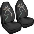 thumbnail image 3 of Xoenoiee Black Moose Elk Print Car Seat Covers Auto Interior Accessories Car Seat Front Bucket Seats Protectors Fit Most Cars SUV Sedan Truck Vans, 3 of 6