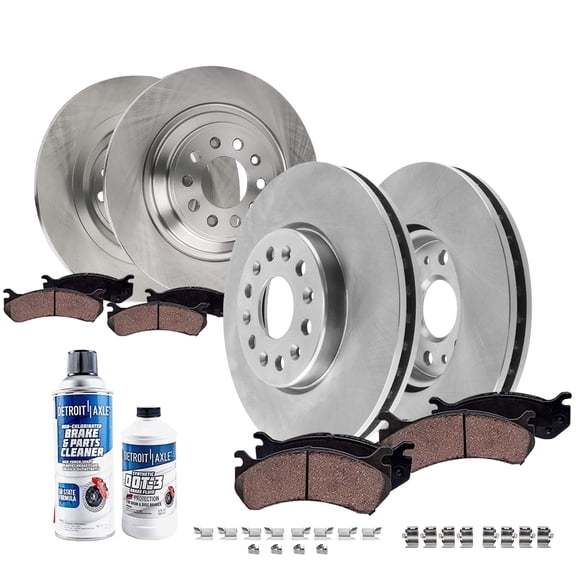 Detroit Axle - Brake Kit for Jeep Cherokee 2014 2015 [Models with Code BRG], Disc Brake Rotors Ceramic Brakes Pads with Hardware Replacement : 12.99" inch Front and 12.60" inch Rear Rotor