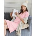 thumbnail image 3 of Ekouaer Nightgowns for Women Button Down Sleep Shirts Short Sleeve Night Shirts V Neck Sleepwear Boyfriend Pajama Dress, 3 of 6